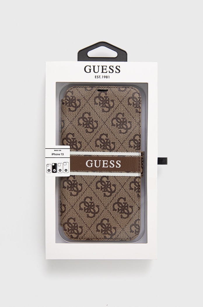 Akcesoria Guess Etui na telefon iPhone 13 GUBKP13M4GDBR brązowy