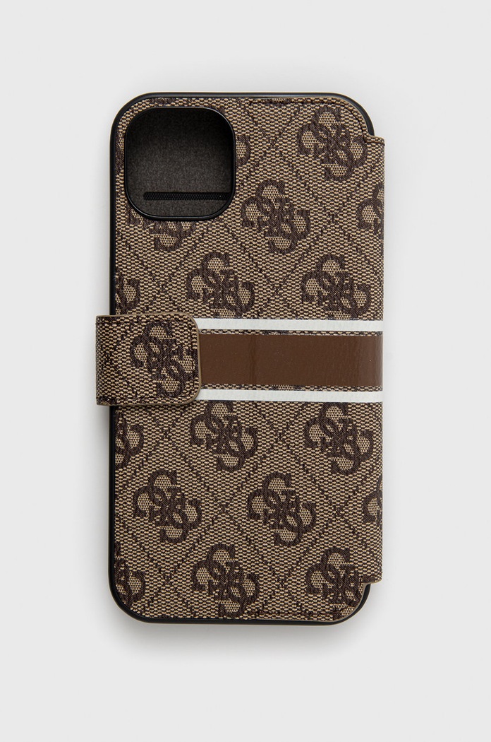Etui na telefon iPhone 13 Guess GUBKP13M4GDBR brązowy
