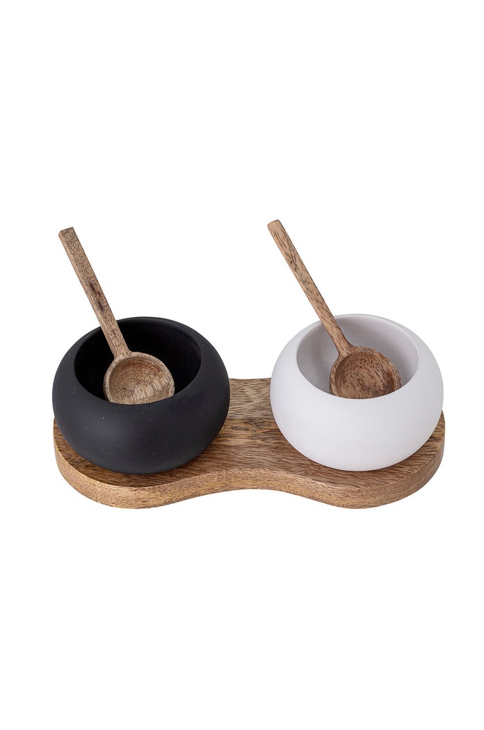 Recipient de condimente cu o lingură (2-pack) Bloomingville 82052509 negru