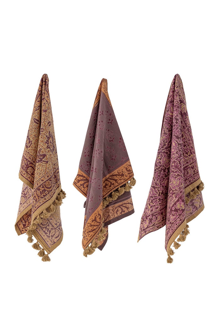 Bloomingville ręcznik bawełniany (3-pack) 82052976 brązowy AA00