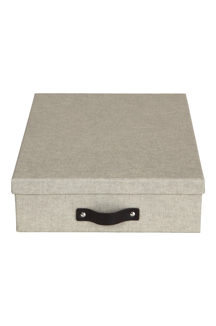 Bigso Box of Sweden - Úložný box Oskar 9451C5549LEA648 béžová AA00