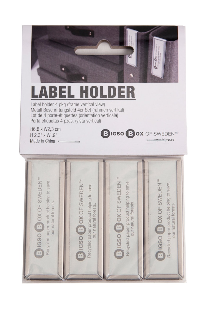 Bigso Box of Sweden набір вертикальних етикеток (4-pack) 0957SATX4 сірий AA00