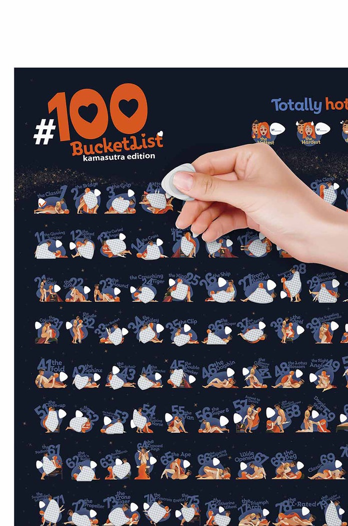 1DEA.me plakat zdrapka #100 BUCKETLIST KAMASUTRA EDITION granatowy 100K