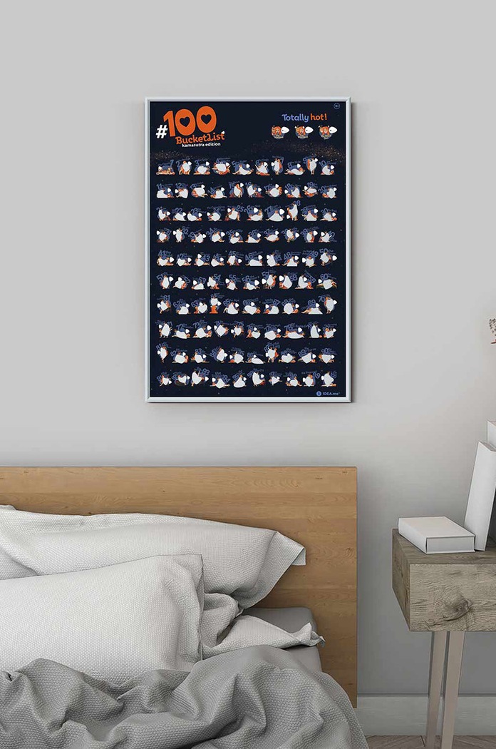 1DEA.me plakat zdrapka #100 BUCKETLIST KAMASUTRA EDITION 100K