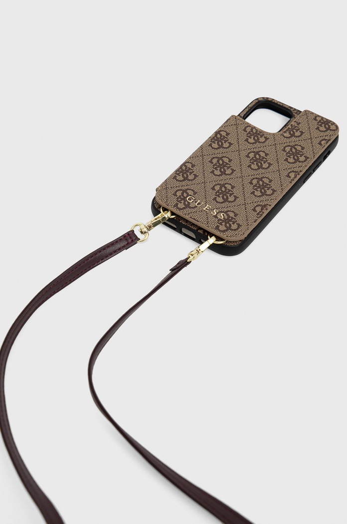 Akcesoria Guess Etui na telefon iPhone 12/12 Pro 6,1'' GUHCP12MCB4GB brązowy