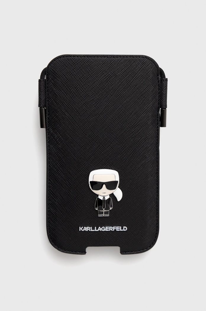Karl Lagerfeld carcasa de telefon Pokrowiec Na Telefon 6,1'' pentru telefon negru KLHCP12MOPHKMK