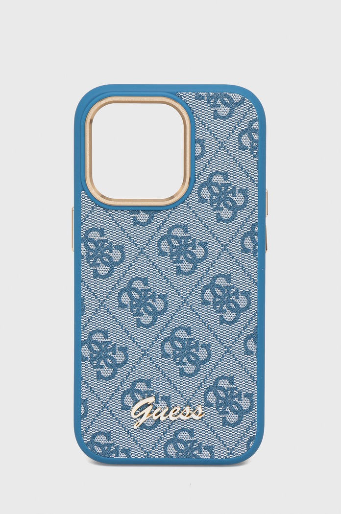 Guess Etui na telefon iPhone 14 Pro 6,1" niebieski GUHCP14LHG4SHB