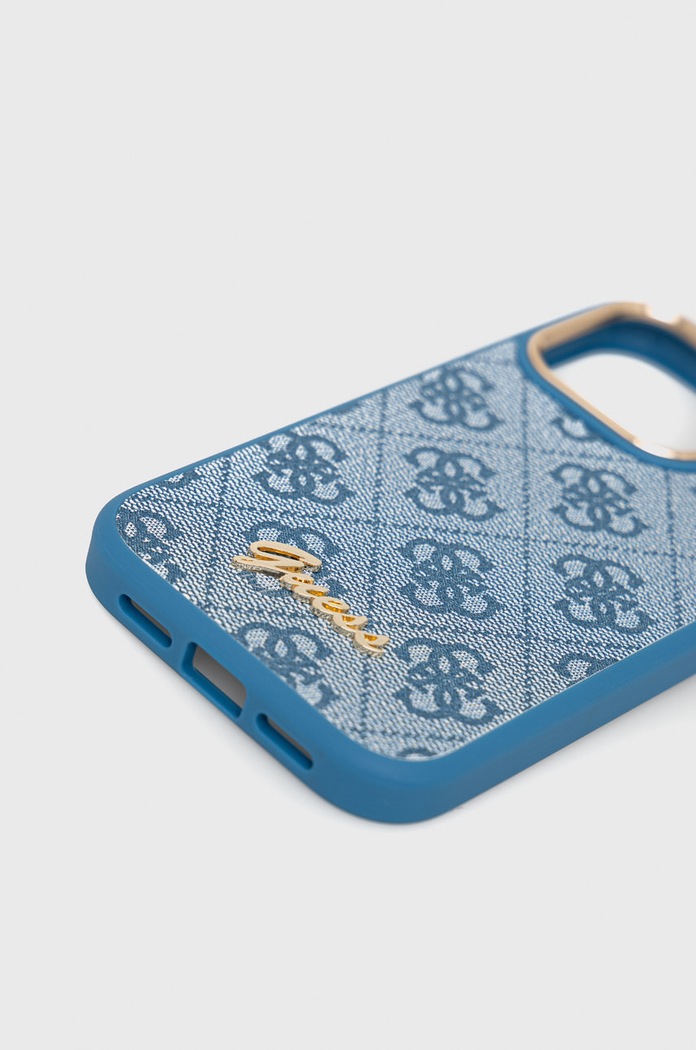 Guess Etui na telefon iPhone 14 Pro 6,1" GUHCP14LHG4SHB niebieski AA00