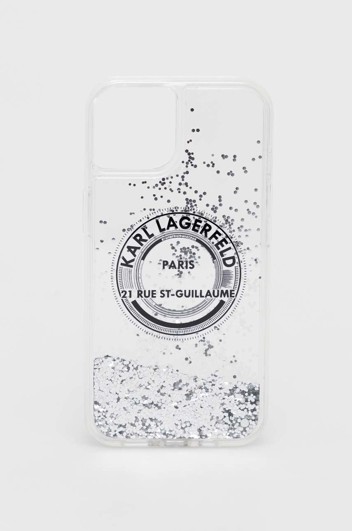 Karl Lagerfeld etui na telefon iPhone 14 6,1" na telefon srebrny KLHCP14SLCRSGRS