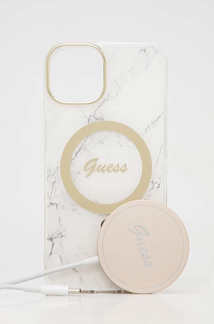 Akcesoria Guess Etui na telefon i ładowarka iPhone 14 6,1" GUBPP14SHMEACSH biały