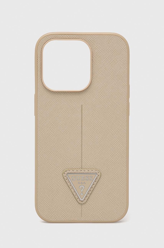 Guess etui na telefon iPhone 14 Pro 6,1'' na telefon beżowy GUHCP14LPSATLE