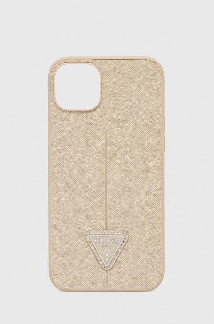 Guess etui na telefon iPhone 14 Plus 6,7'' na telefon beżowy GUHCP14MPSATLE