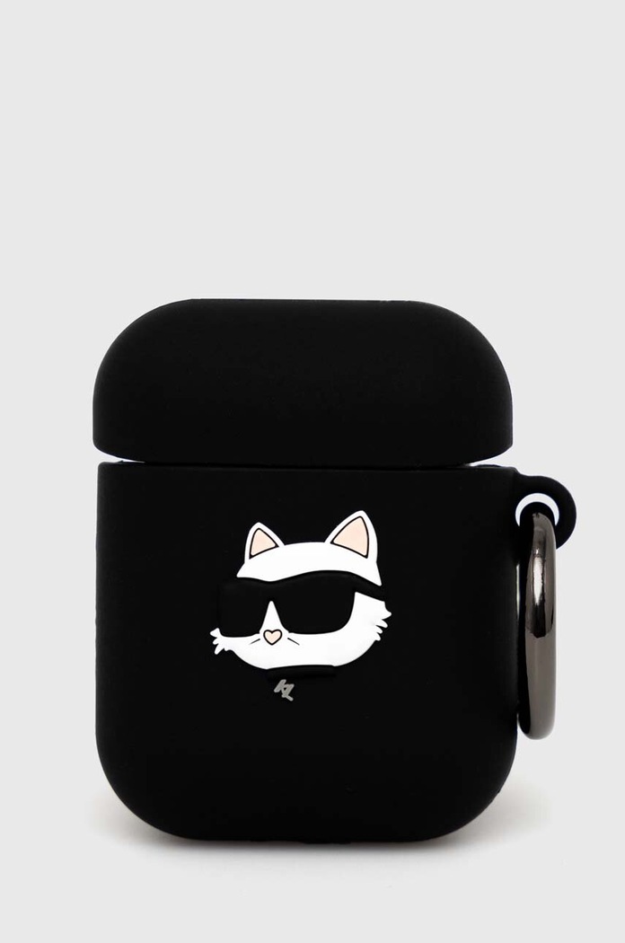 Puzdro na airpod Karl Lagerfeld AirPods 1/2 cover čierna KLA2RUNCHK