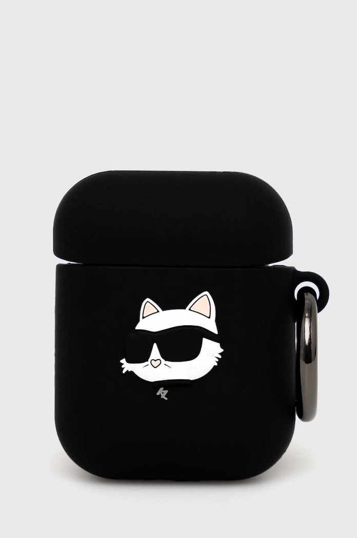 Puzdro na airpod Karl Lagerfeld AirPods 1/2 cover čierna KLA2RUNCHK