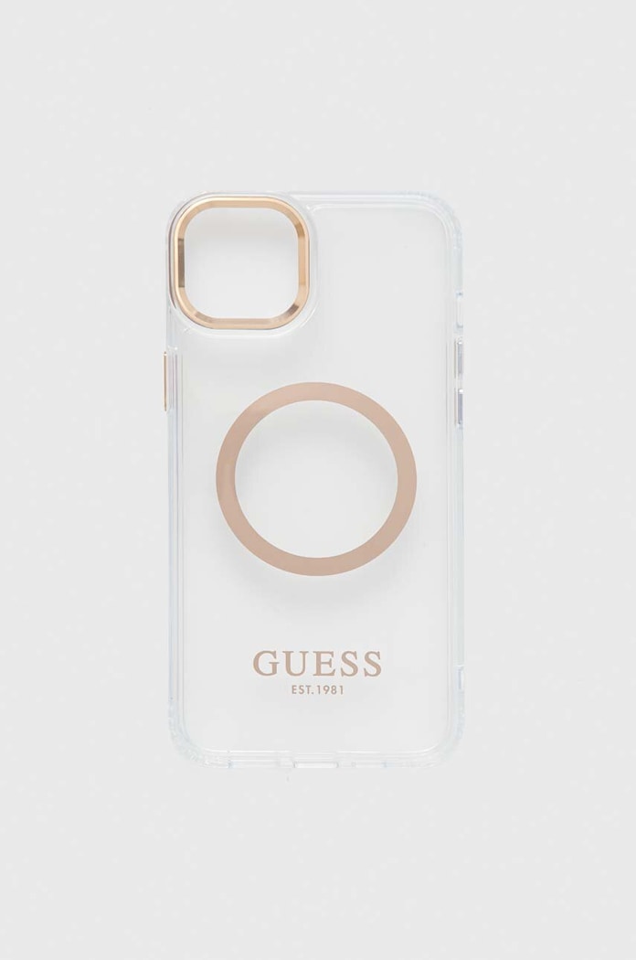 Obal na telefon Guess iPhone 14 Plus 6,7" na mobil zlatá GUHMP14MHTRMD