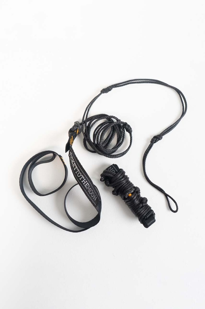 Laná na upevnenie hojdacej siete Ticket to The Moon Lightest Straps 2-pak čierna TMLSTRAP