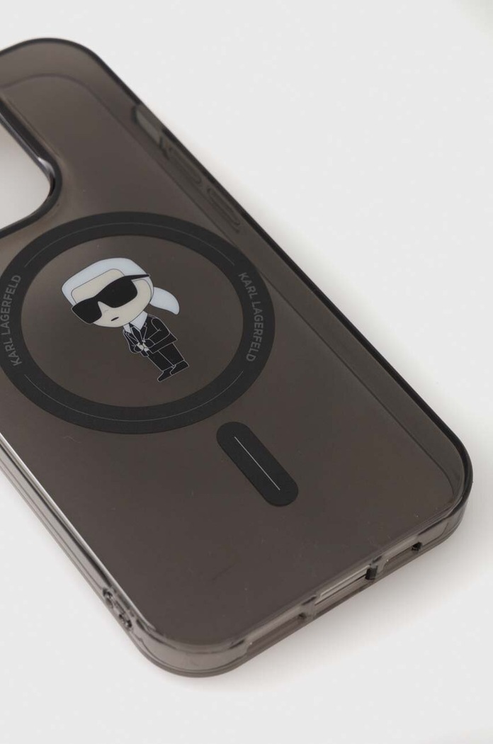 Obal na telefon Karl Lagerfeld iPhone 15 Pro 6.1 KLHMP15LHFCKNOK černá AA00