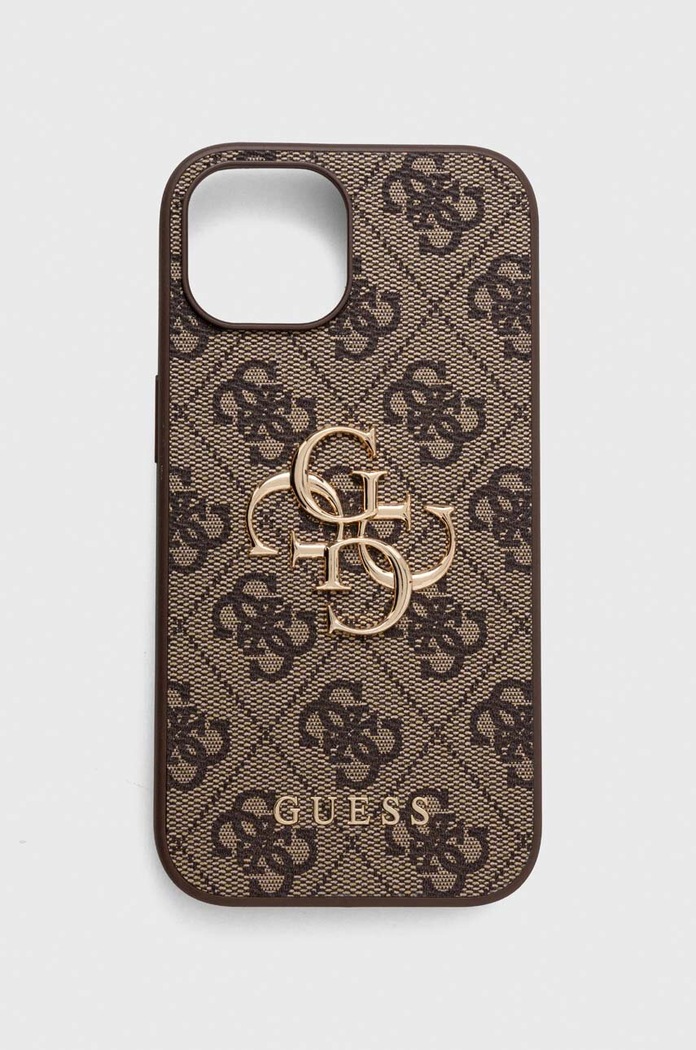 Puzdro na mobil Guess iPhone 15 6.1 nášivka hnedá GUHCP15S4GMGBR