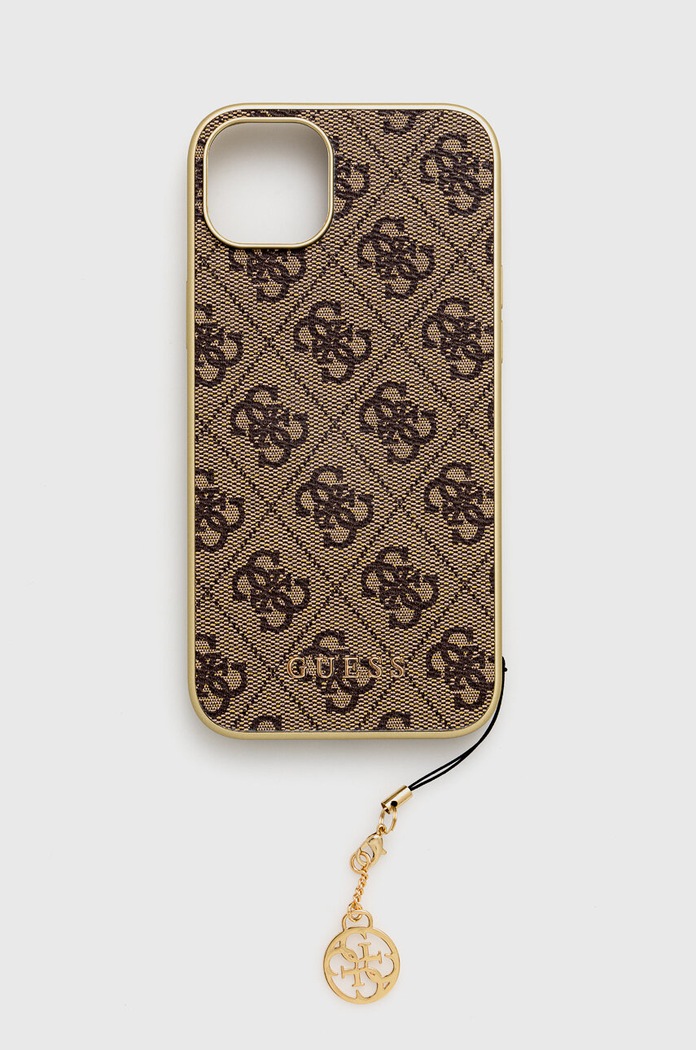 Guess etui na telefon iPhone 15 Plus 6.7 na telefon brązowy GUHCP15MGF4GBR