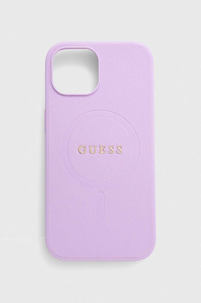 Guess Etui na telefon iPhone 15 6.1 fioletowy GUHMP15SPSAHMCU
