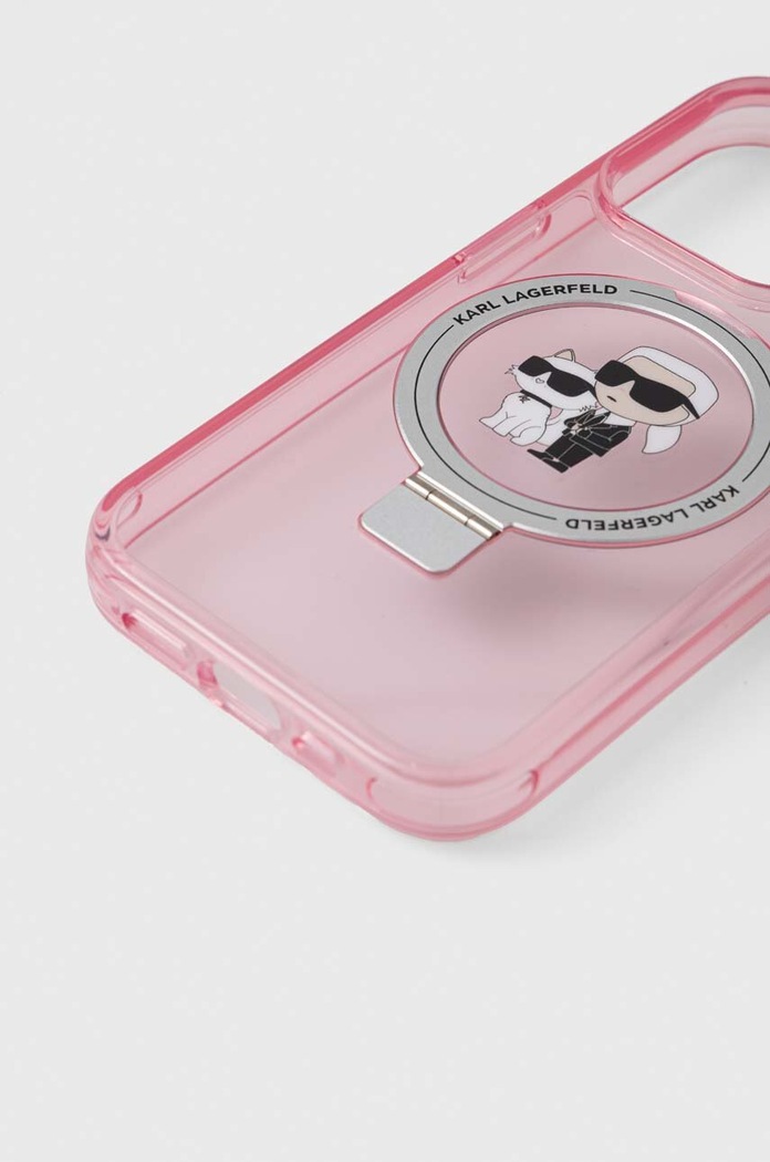 Obal na telefon Karl Lagerfeld iPhone 15 Pro 6.1 KLHMP15LHMRSKCP růžová AA00