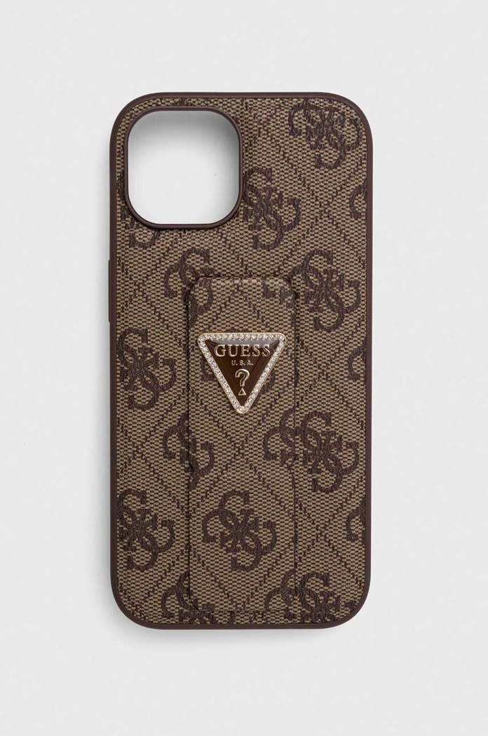Puzdro na mobil Guess iPhone 15 / 14 / 13 6.1'' na mobil hnedá GUHCP15SPGS4TDW