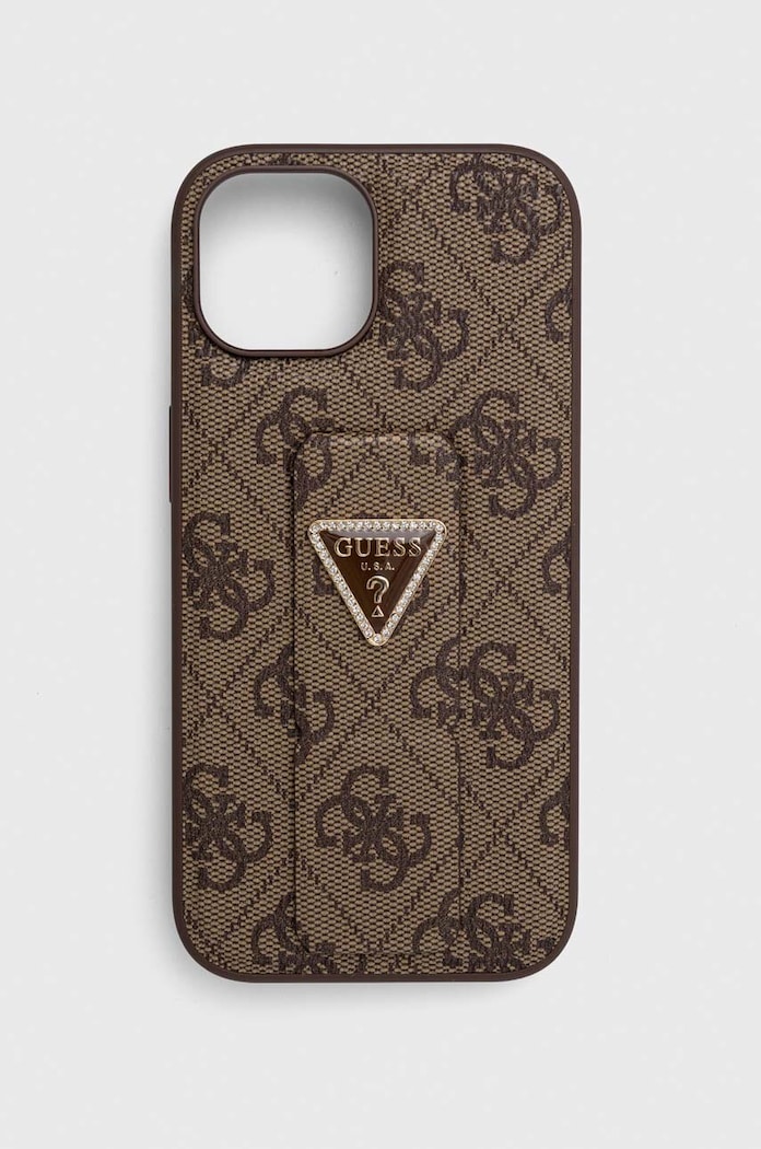 Puzdro na mobil Guess iPhone 15 / 14 / 13 6.1'' na mobil hnedá GUHCP15SPGS4TDW
