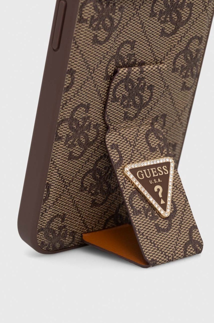 Akcesoria Guess etui na telefon iPhone 15 Pro 6.1'' GUHCP15LPGS4TDW brązowy