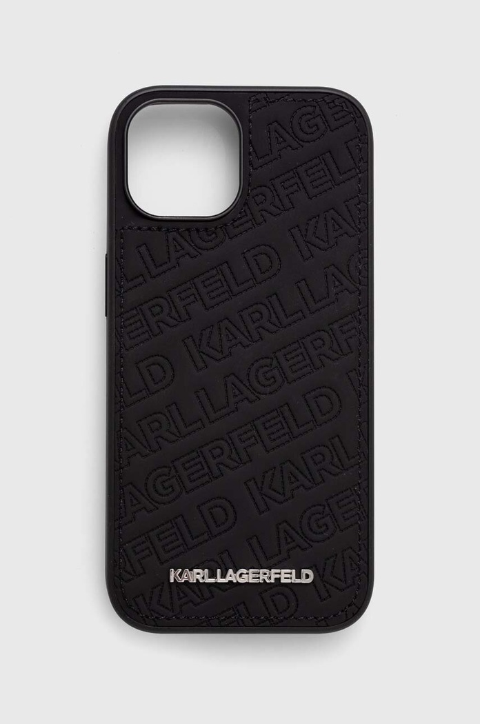 Karl Lagerfeld husă pentru telefon iPhone 15 / 14 / 13 6.1'' pentru telefon negru KLHCP15SPQKPMK