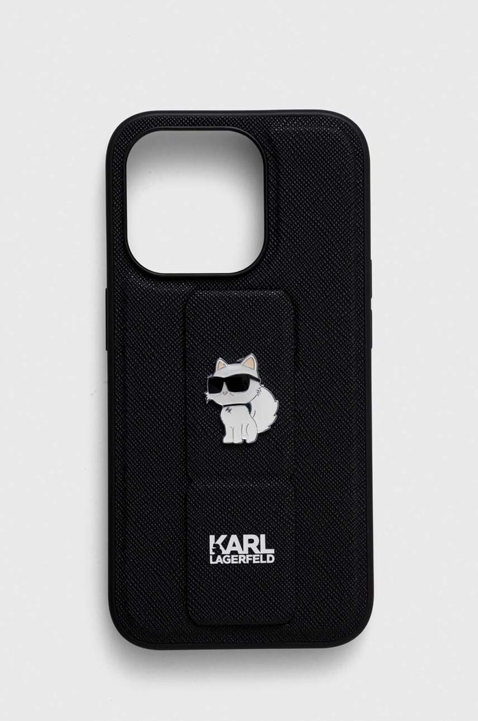 Karl Lagerfeld husă pentru telefon iPhone 15 Pro 6.1'' pentru telefon negru KLHCP15LGSACHPK