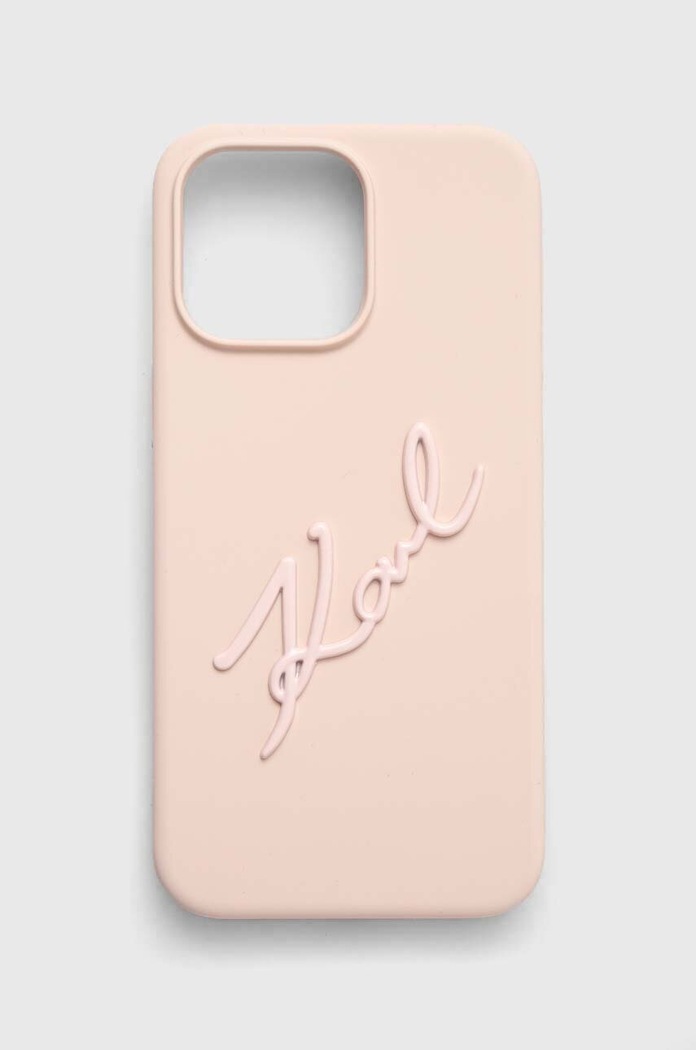 Puzdro na mobil Karl Lagerfeld iPhone 15 Pro Max 6.7'' na mobil ružová KLHCP15XSKSBMCP