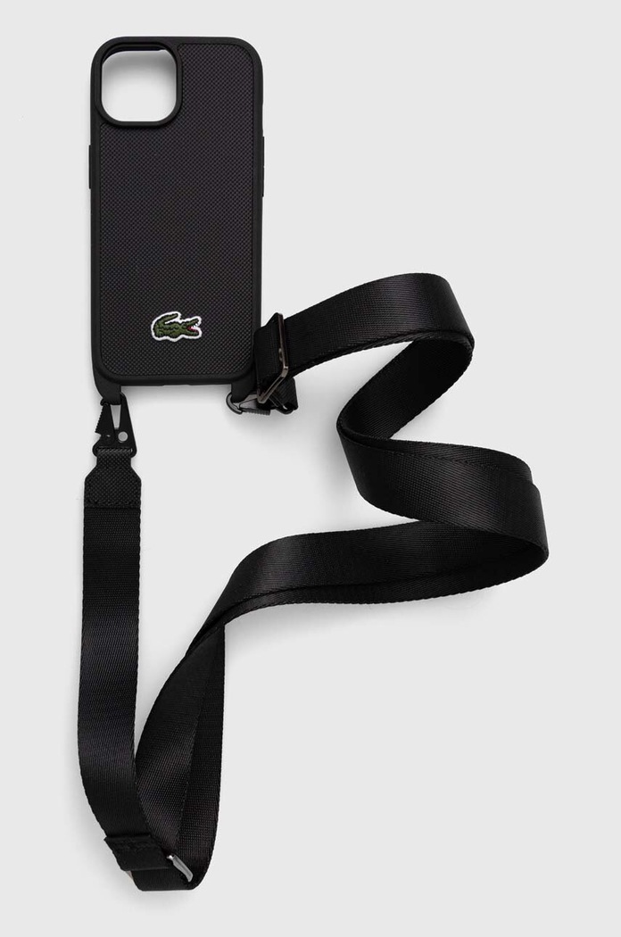 Puzdro na mobil Lacoste iPhone 15 / 14 / 13 6.1" na mobil čierna LCHCP15SSPVCK