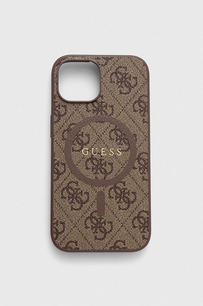 Obal na telefon Guess iPhone 15 / 14 / 13 6,1" na mobil hnědá GUHMP15SG4GFRW