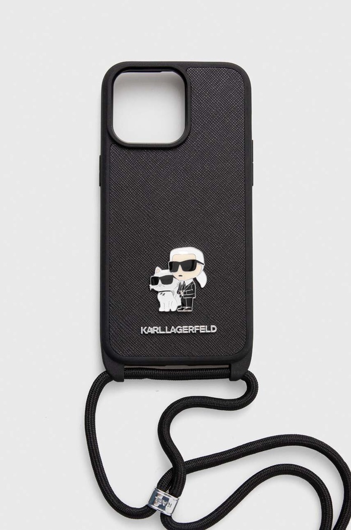 Karl Lagerfeld Husă pentru telefon iPhone 15 Pro Max 6.7" negru KLHCP15XSAKCPSK