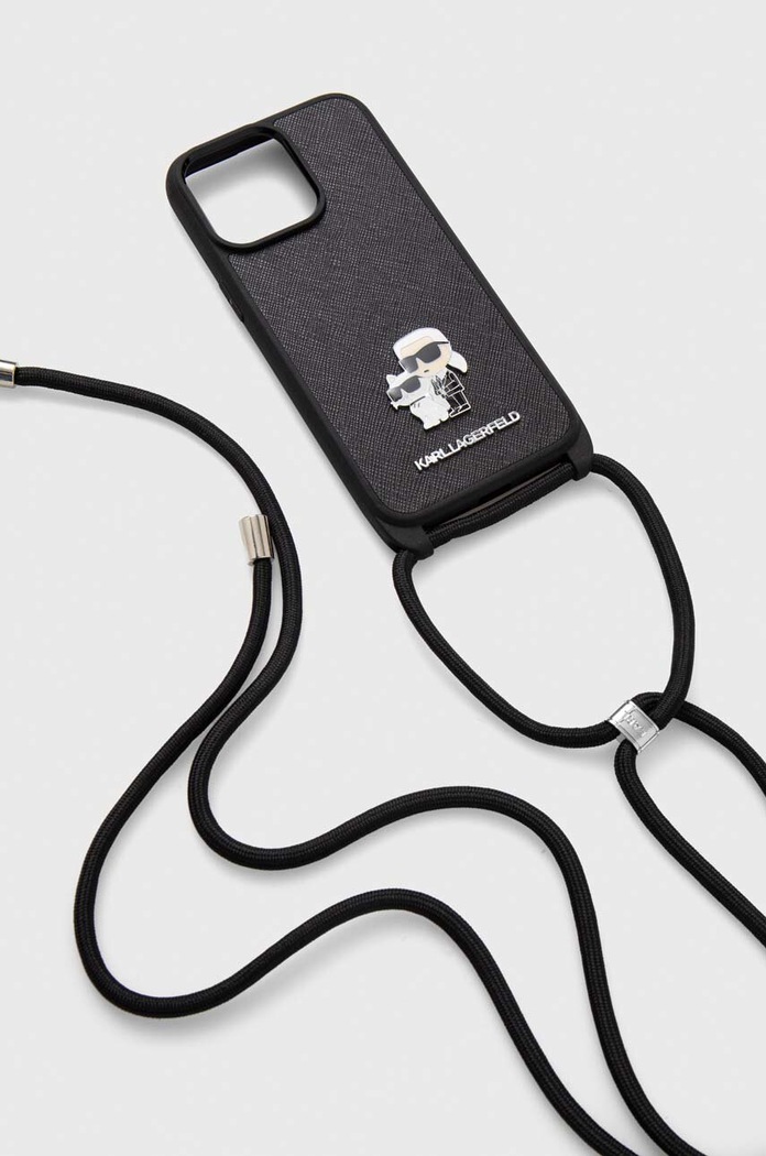 Karl Lagerfeld Husă pentru telefon iPhone 15 Pro Max 6.7" KLHCP15XSAKCPSK negru AA00