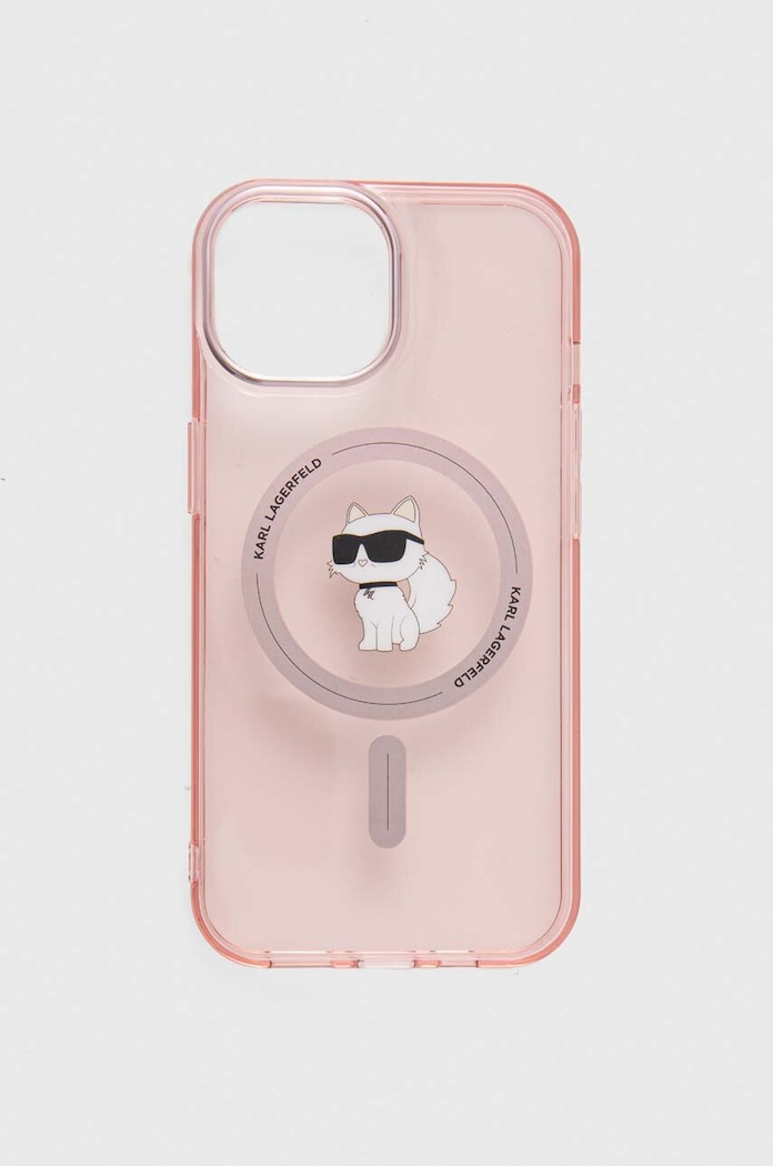 Obal na telefon Karl Lagerfeld iPhone 15 / 14 / 13 6.1" na mobil růžová KLHMP15SHFCCNOP