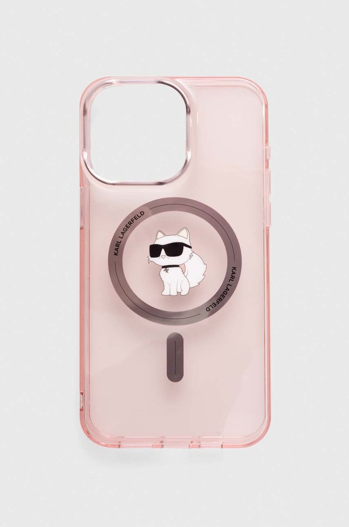Obal na telefon Karl Lagerfeld iPhone 15 Pro Max 6.7" na mobil růžová KLHMP15XHFCCNOP