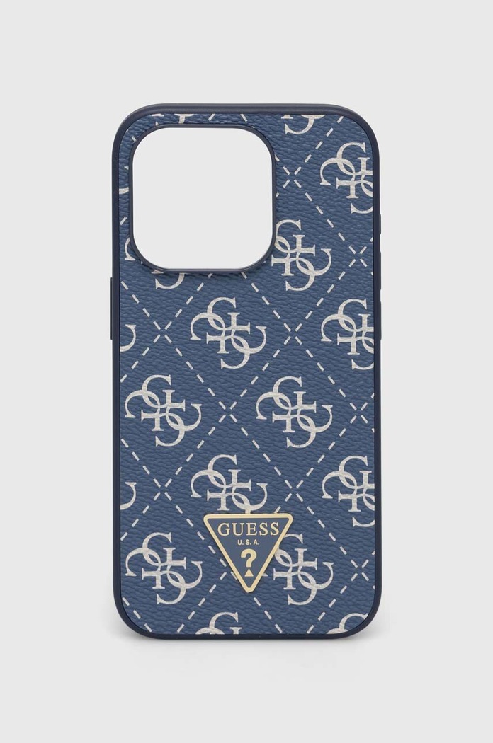 Guess Etui na telefon iPhone 15 Pro 6.1" niebieski GUHCP15LPG4GPB
