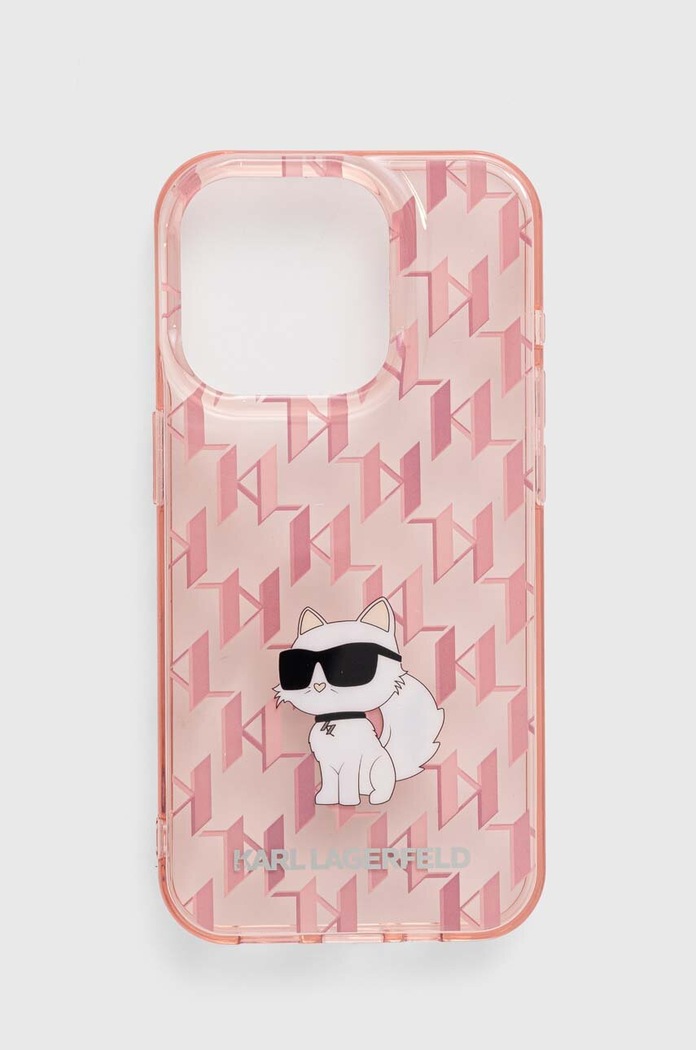 Karl Lagerfeld telefon tok iPhone 15 Pro 6.1 telefonhoz rózsaszín KLHCP15LHNCMKLP