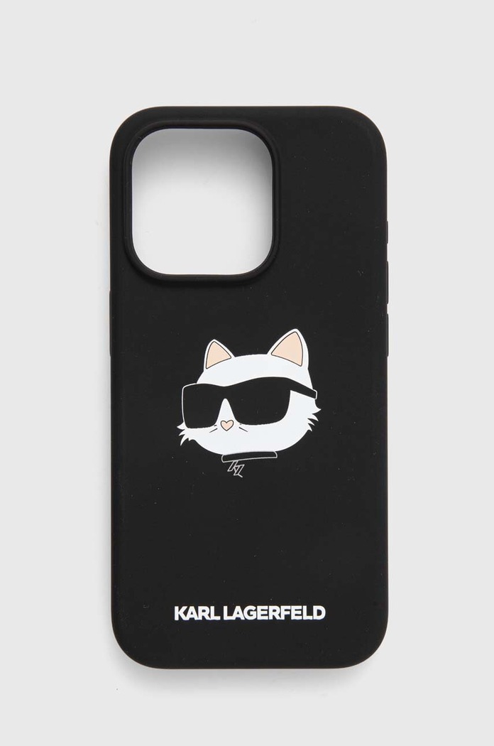 Puzdro na mobil Karl Lagerfeld iPhone 15 Pro 6.1 na mobil čierna KLHMP15LSCHPPLK