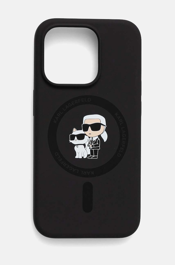 Karl Lagerfeld Husă pentru telefon iPhone 15 Pro 6.1 pentru telefon negru KLHMP15LSCMKCRHK