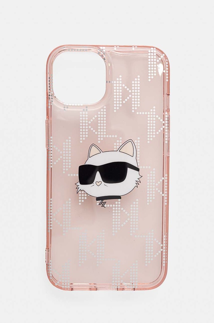 Obal na telefon Karl Lagerfeld iPhone 14 / 15 / 13 6.1 na mobil růžová KLHCP14SHKLPCHP