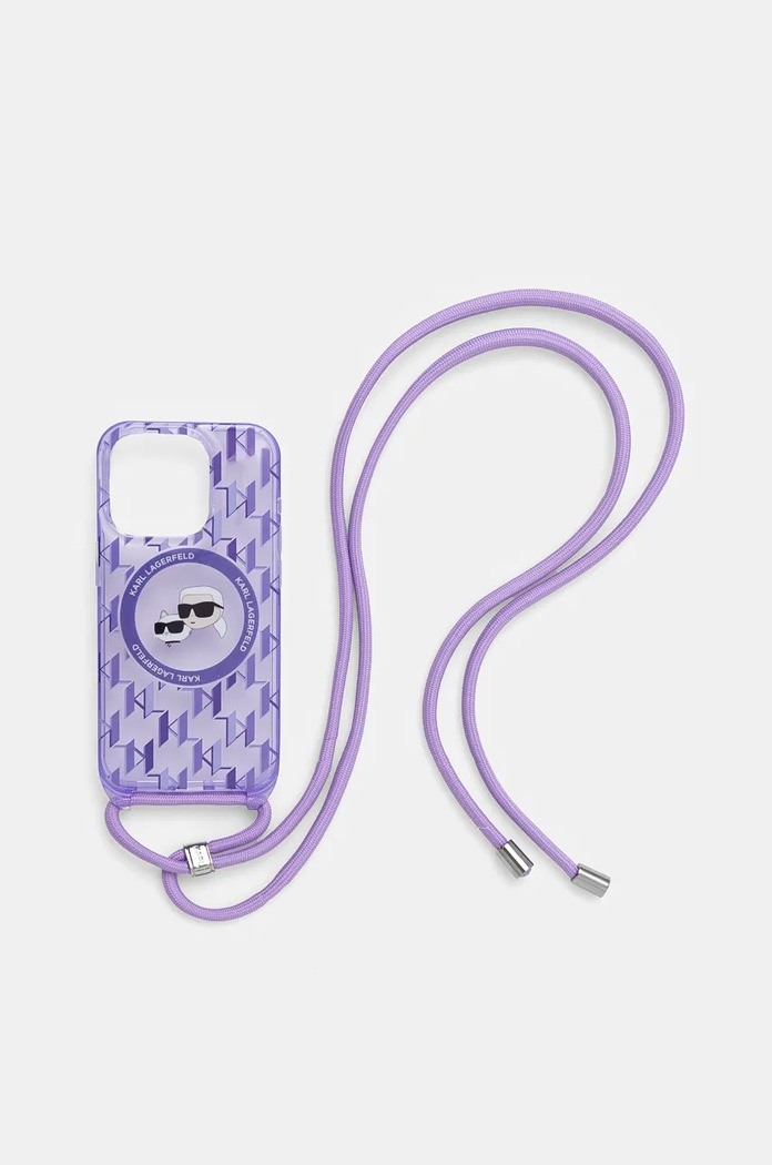 Obal na telefon Karl Lagerfeld iPhone 15 Pro 6.1" KLHMP15LHCKCKLCU fialová AA00