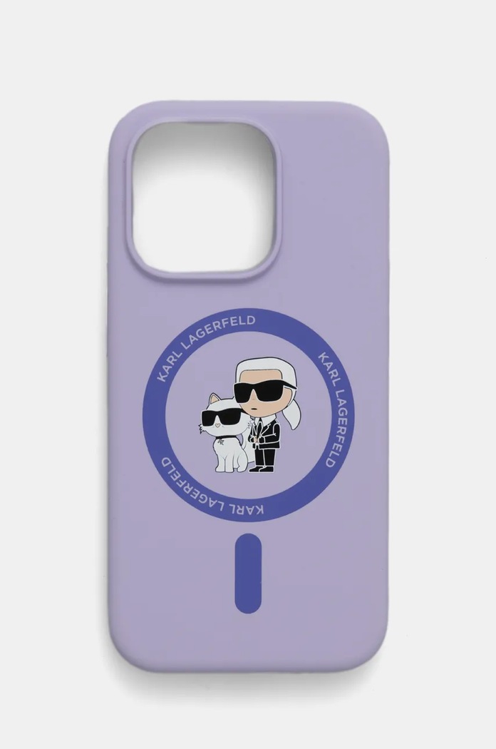 Кейс за телефон Karl Lagerfeld iPhone 15 Pro 6.1 за телефон виолетов KLHMP15LSCMKCRHU