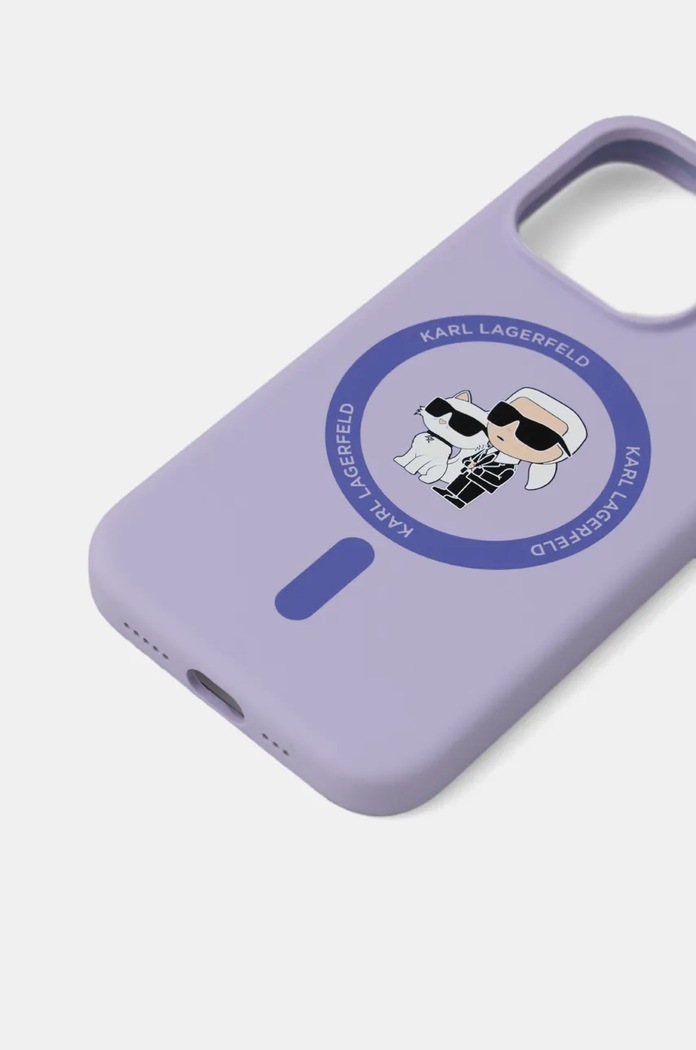 Кейс за телефон Karl Lagerfeld iPhone 15 Pro 6.1 KLHMP15LSCMKCRHU виолетов AA00