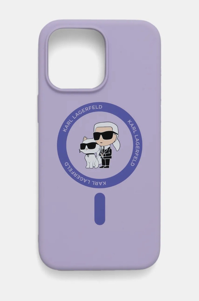 Obal na telefon Karl Lagerfeld iPhone 15 Pro Max 6.7 na mobil fialová KLHMP15XSCMKCRHU