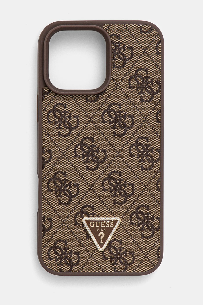 Obal na telefon Guess iPhone 16 Pro Max 6.9 na mobil hnědá GUHCP16XP4TDPW