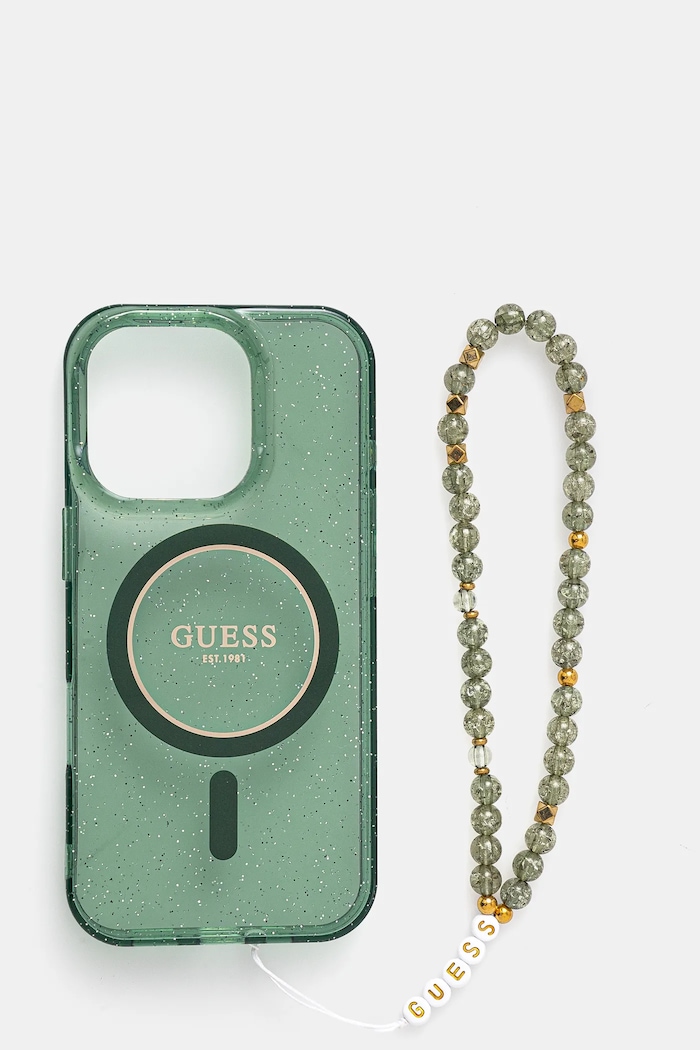 Guess etui pentru telefon iPhone 16 Pro 6.3 cu modele verde GUHMP16LHGCRELSA