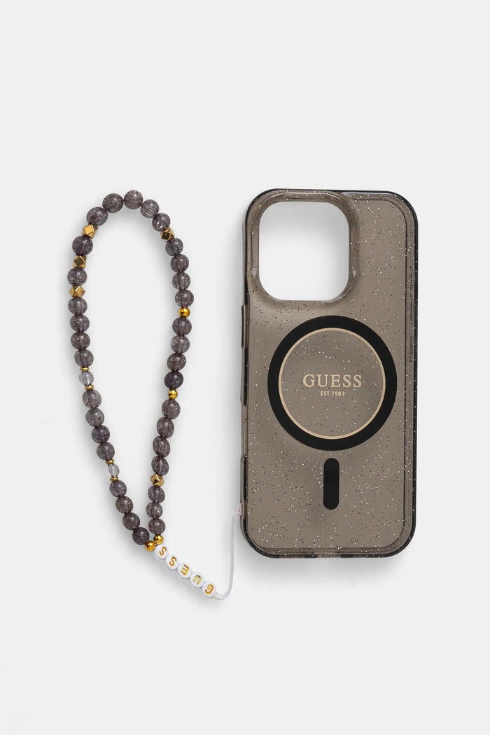 Guess custodia per telefono iPhone 16 Pro 6.3 stampa all-over nero GUHMP16LHGCRELSK