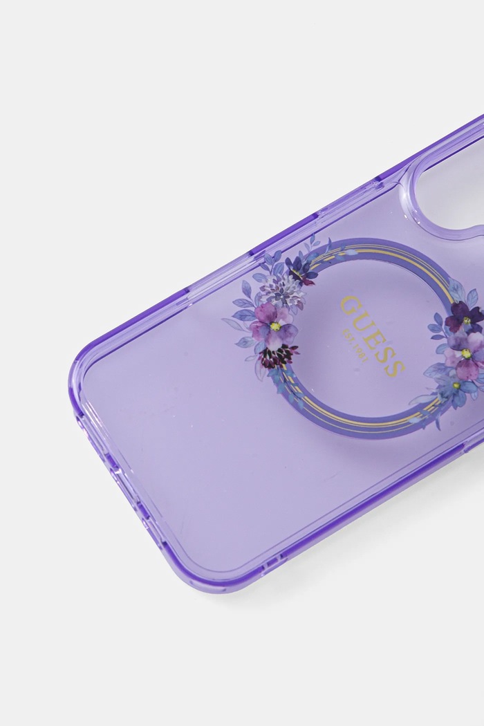 Obal na telefon Guess iPhone 16 6.1 GUHMP16SHFWFCU fialová AA00
